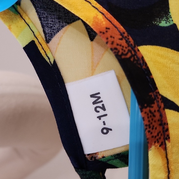 NEW GIRLS LONG SLEEVES SUNFLOWER DRESS. SIZE 9-12 MONTHS SPRING SUMMER DRESS. - Picture 4 of 8